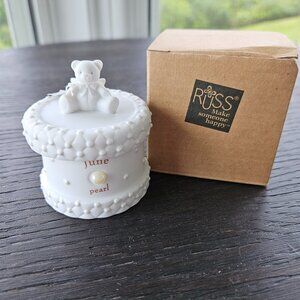 Russ Berrie 1990's Trinket Box June NWT/Box